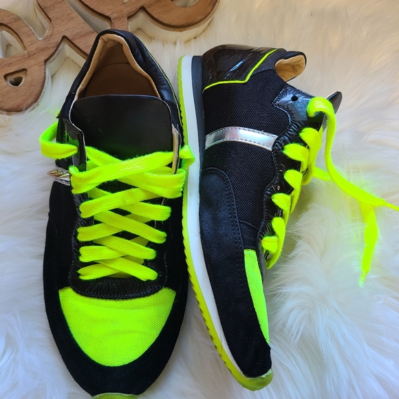 RUTHIE DAVIS sneakers spikes studs black green - Picture 2 of 8